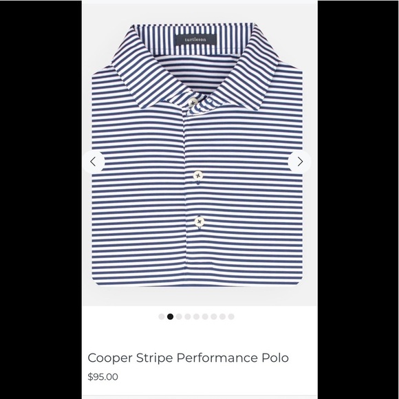 TURTLESON Cooper Stripe Performance Polo w Golf Resort Logo - Picture 7 of 8